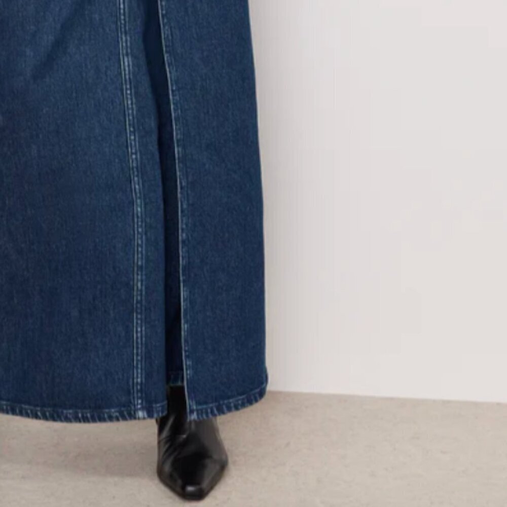 DENIM MAXI SKIRT INDIGO724 Good American 00 (Tailored at waist) - Picture 4 of 4